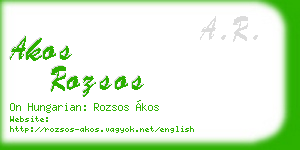 akos rozsos business card