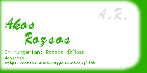 akos rozsos business card